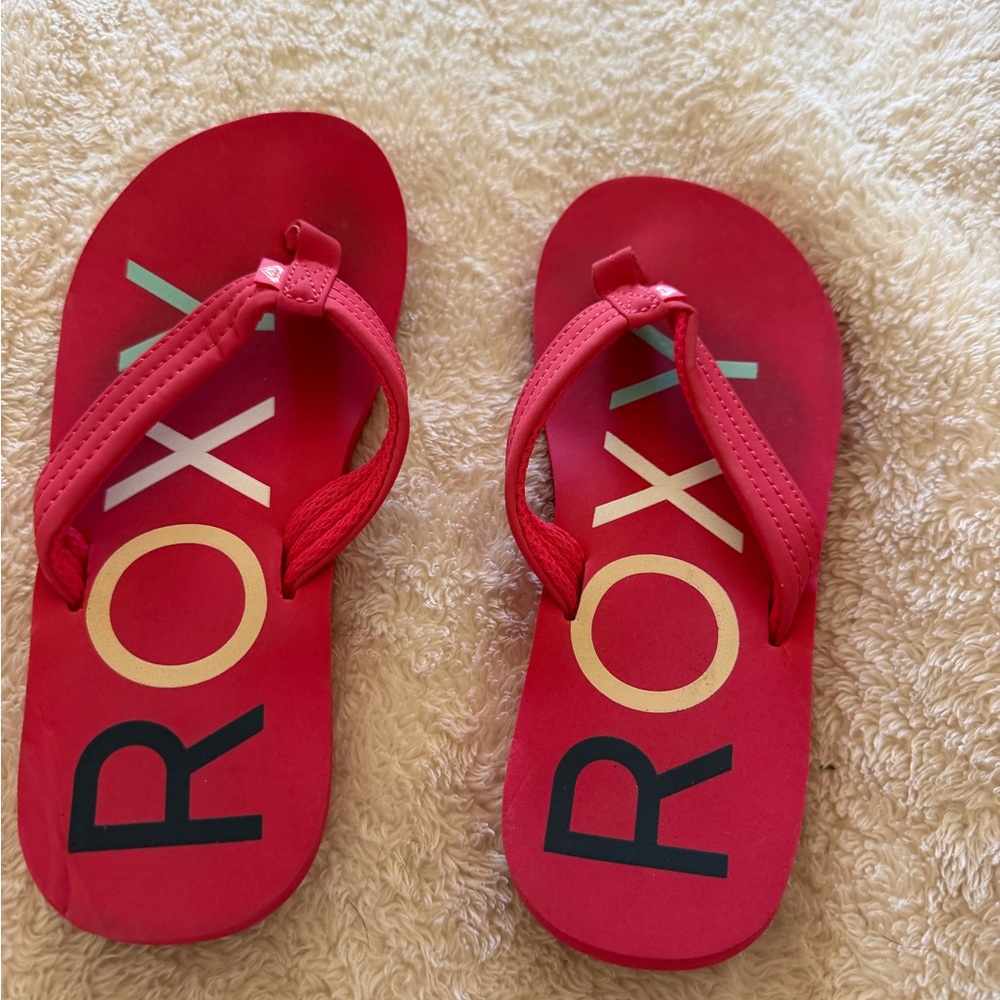 Roxy Kids Red Logo Flip Flop Sandals